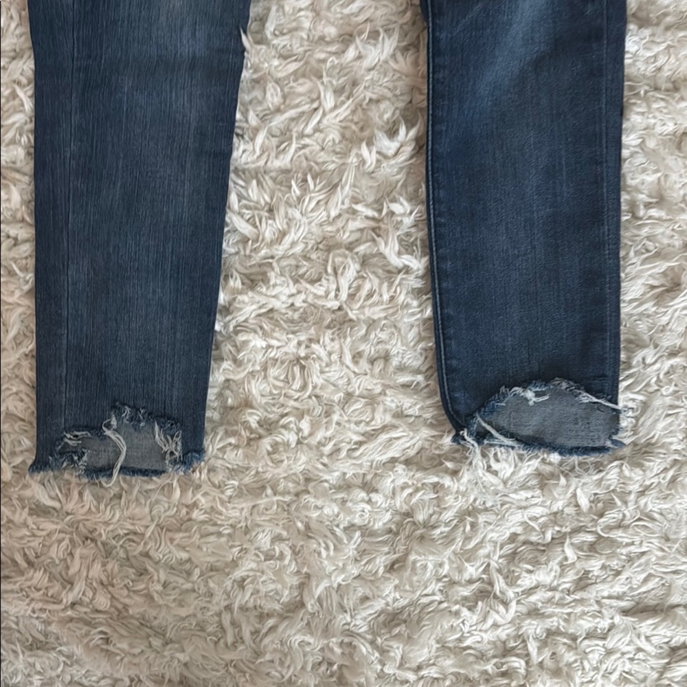 Democracy Blue Skinny Jeans with Distressed Hem - Picture 6 of 7